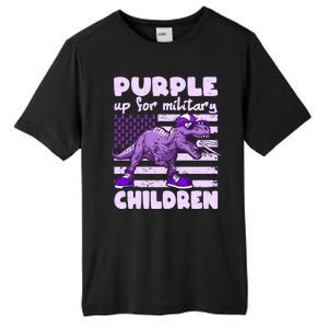 Purple Up For Military Children TRex Dinosaur Tall Fusion ChromaSoft Performance T-Shirt