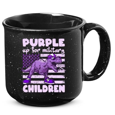 Purple Up For Military Children TRex Dinosaur 15oz Campfire Ceramic Mug