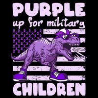Purple Up For Military Children TRex Dinosaur Drawstring Bag