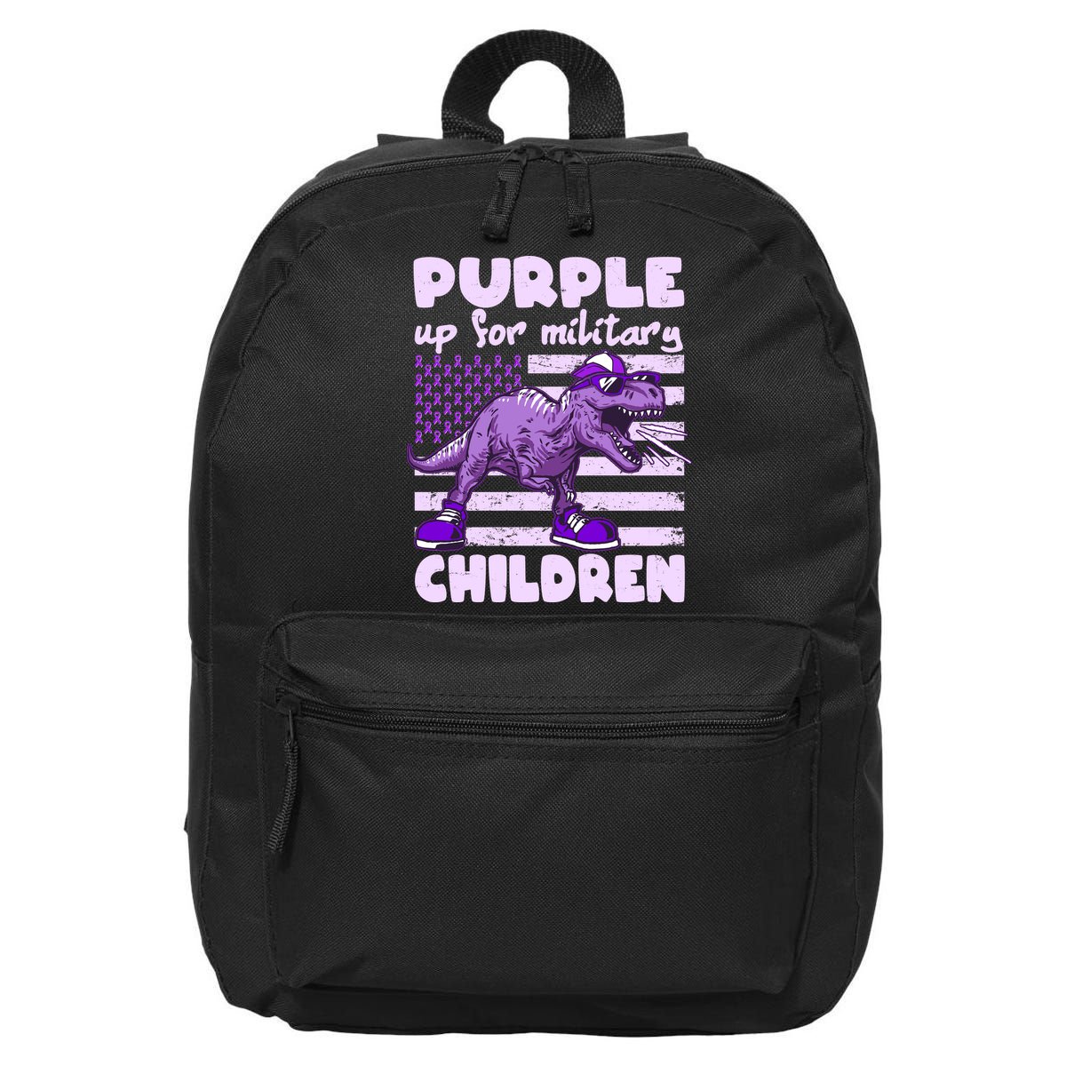 Purple Up For Military Children TRex Dinosaur 16 in Basic Backpack