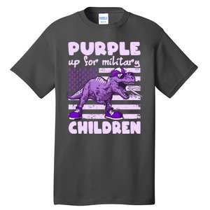 Purple Up For Military Children TRex Dinosaur Tall T-Shirt