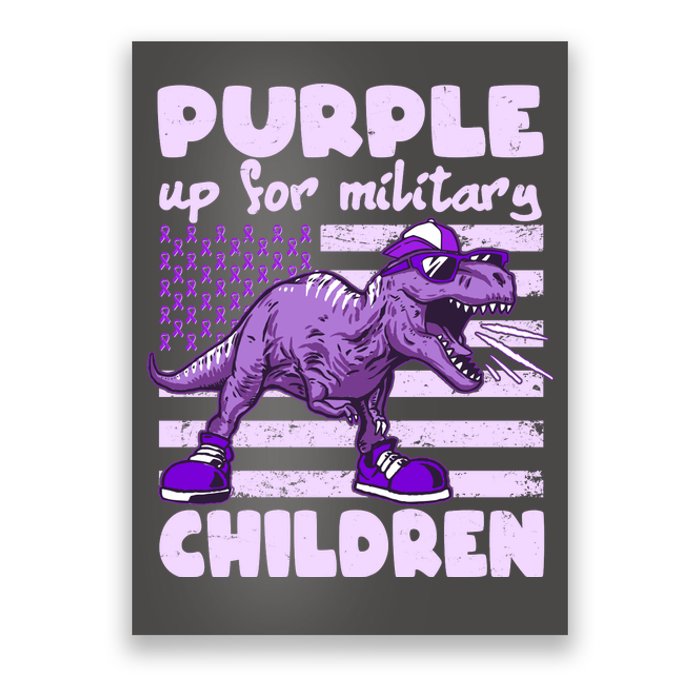 Purple Up For Military Children TRex Dinosaur Poster