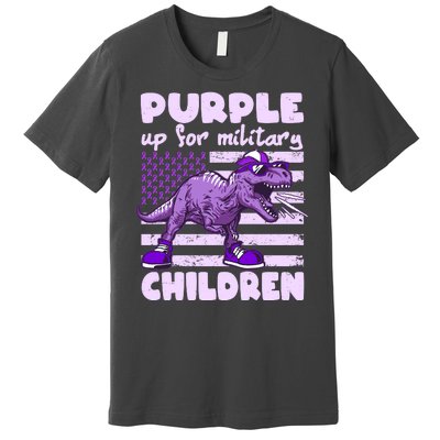 Purple Up For Military Children TRex Dinosaur Premium T-Shirt