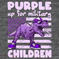 Purple Up For Military Children TRex Dinosaur Premium T-Shirt