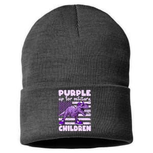 Purple Up For Military Children TRex Dinosaur Sustainable Knit Beanie