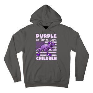 Purple Up For Military Children TRex Dinosaur Tall Hoodie