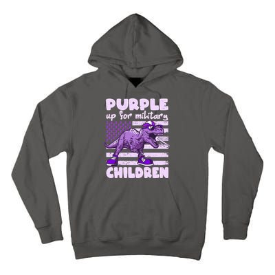Purple Up For Military Children TRex Dinosaur Tall Hoodie
