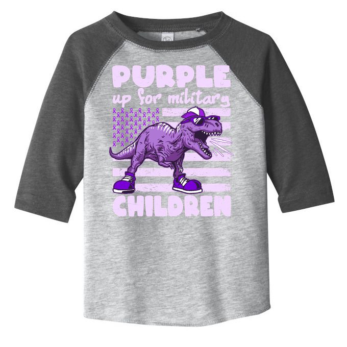 Purple Up For Military Children TRex Dinosaur Toddler Fine Jersey T-Shirt