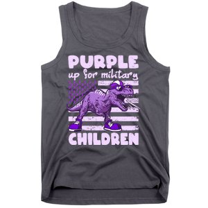 Purple Up For Military Children TRex Dinosaur Tank Top