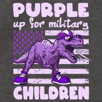 Purple Up For Military Children TRex Dinosaur Vector Backpack