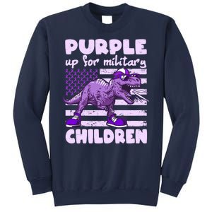 Purple Up For Military Children TRex Dinosaur Sweatshirt