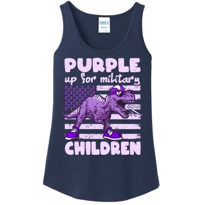 Purple Up For Military Children TRex Dinosaur Ladies Essential Tank