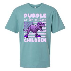 Purple Up For Military Children TRex Dinosaur Sueded Cloud Jersey T-Shirt