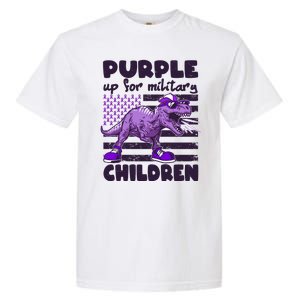 Purple Up For Military Children TRex Dinosaur Garment-Dyed Heavyweight T-Shirt