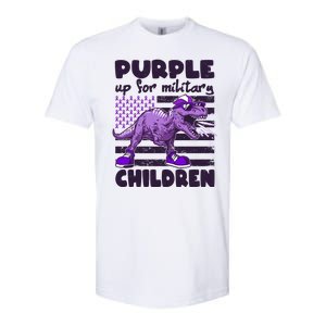 Purple Up For Military Children TRex Dinosaur Softstyle CVC T-Shirt