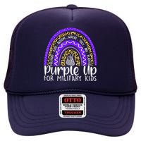 Purple Up For Military Kid Cool Month Of The Military Child High Crown Mesh Back Trucker Hat