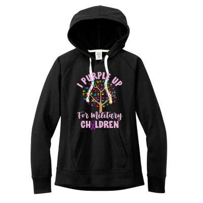 Purple Up For Military Children Tree Month Women's Fleece Hoodie