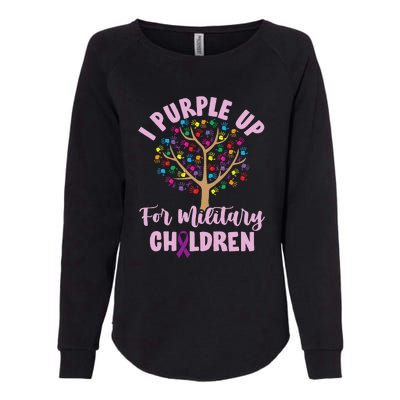 Purple Up For Military Children Tree Month Womens California Wash Sweatshirt