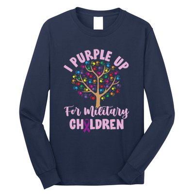 Purple Up For Military Children Tree Month Long Sleeve Shirt