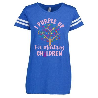 Purple Up For Military Children Tree Month Enza Ladies Jersey Football T-Shirt