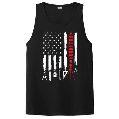 Patriotic USA Flag Land Surveyor Land Examiner Cartographer PosiCharge Competitor Tank