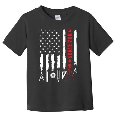 Patriotic USA Flag Land Surveyor Land Examiner Cartographer Toddler T-Shirt