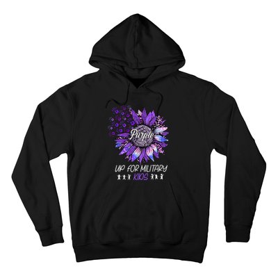 Purple Up For Military Sunflower Military Child Month Hoodie