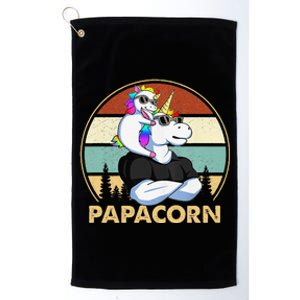 Papacorn Unicorn Father And Baby Fathers Day Papa Gift Platinum Collection Golf Towel