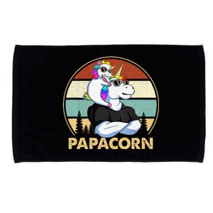 Papacorn Unicorn Father And Baby Fathers Day Papa Gift Microfiber Hand Towel