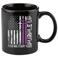 Purple Up For Military Military Child Month 11oz C Handle Ceramic Mug