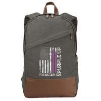Purple Up For Military Military Child Month Cotton Canvas Backpack
