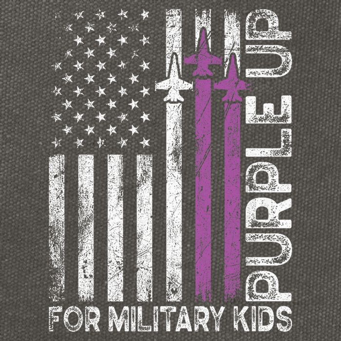 Purple Up For Military Military Child Month Cotton Canvas Backpack