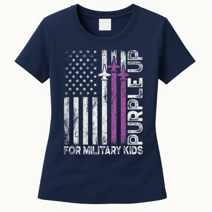 Purple Up For Military Military Child Month Womens T-Shirt