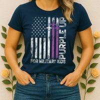 Purple Up For Military Military Child Month Womens T-Shirt