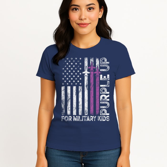 Purple Up For Military Military Child Month Womens T-Shirt