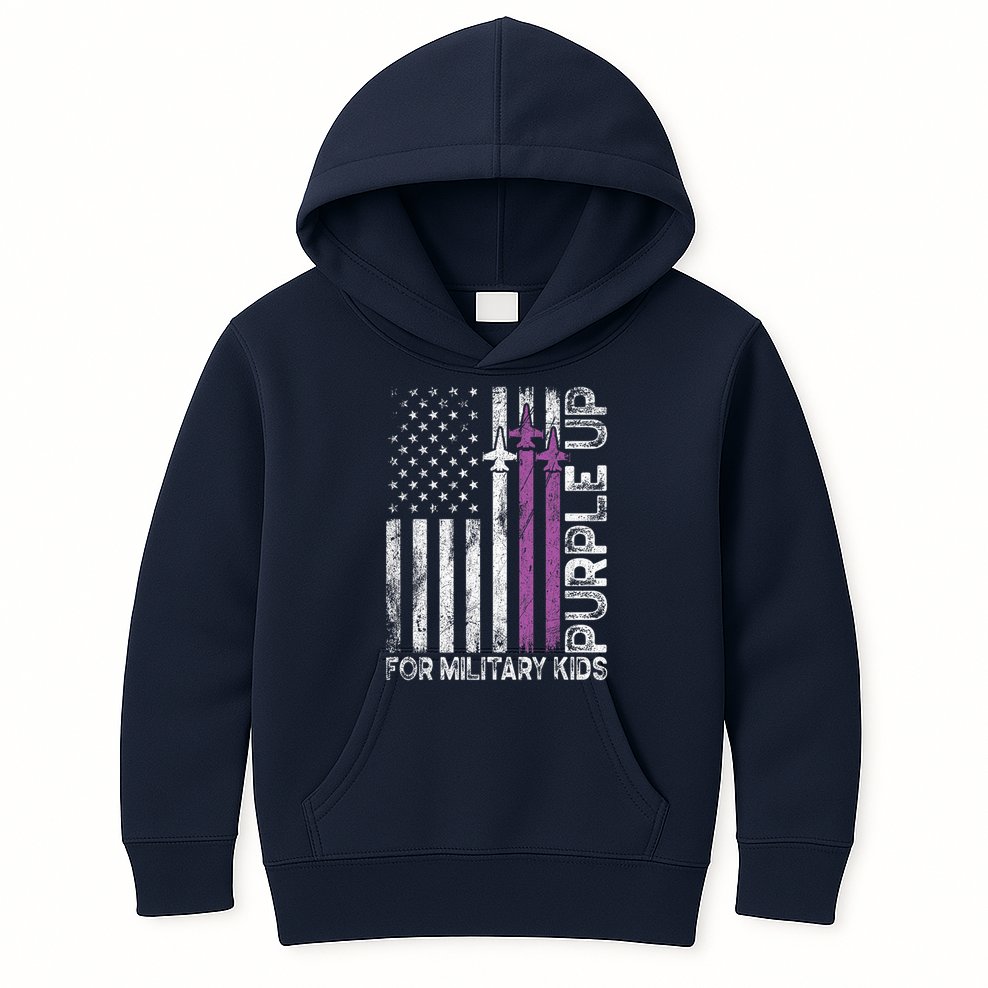 Purple Up For Military Military Child Month Kids Hoodie