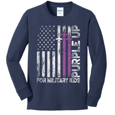 Purple Up For Military Military Child Month Kids Long Sleeve Shirt