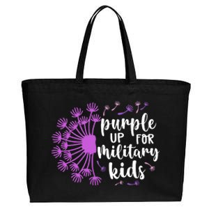 Purple Up For Military Children Army Soldier Cotton Canvas Jumbo Tote