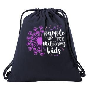 Purple Up For Military Children Army Soldier Drawstring Bag