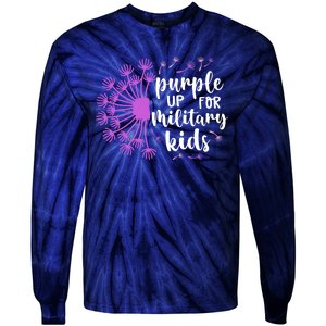 Purple Up For Military Children Army Soldier Tie-Dye Long Sleeve Shirt