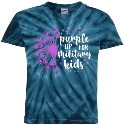 Purple Up For Military Children Army Soldier Kids Tie-Dye T-Shirt