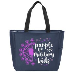 Purple Up For Military Children Army Soldier Zip Tote Bag