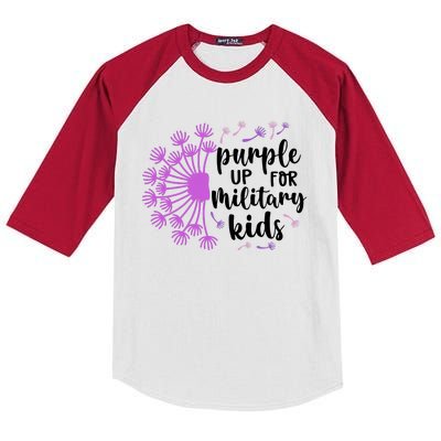 Purple Up For Military Children Army Soldier Kids Colorblock Raglan Jersey