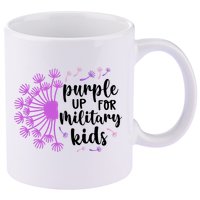 Purple Up For Military Children Army Soldier 11oz C Handle Ceramic Mug