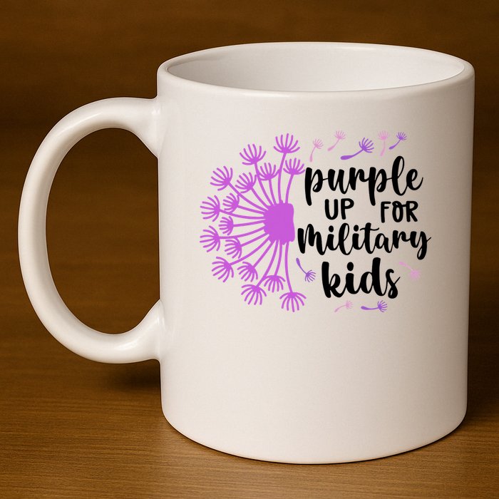Purple Up For Military Children Army Soldier 11oz C Handle Ceramic Mug