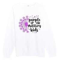 Purple Up For Military Children Army Soldier Premium Crewneck Sweatshirt