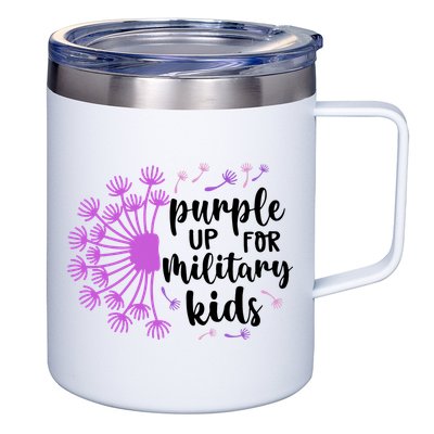 Purple Up For Military Children Army Soldier 12oz Stainless Steel Coffee Mug