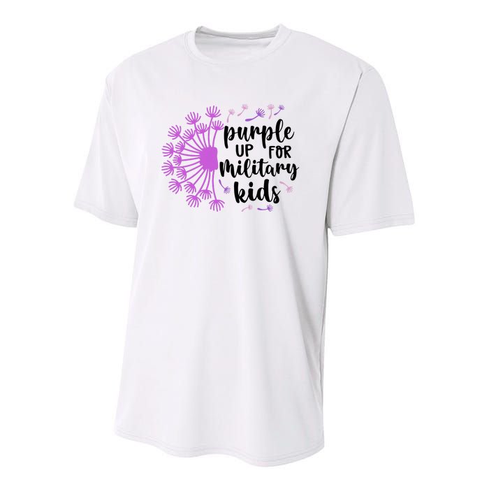 Purple Up For Military Children Army Soldier Youth Performance Sprint T-Shirt