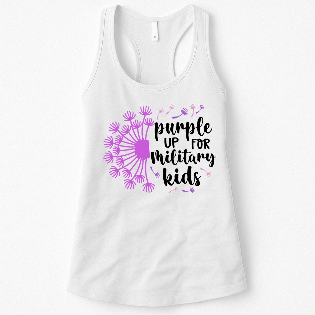 Purple Up For Military Children Army Soldier Womens Tank Top