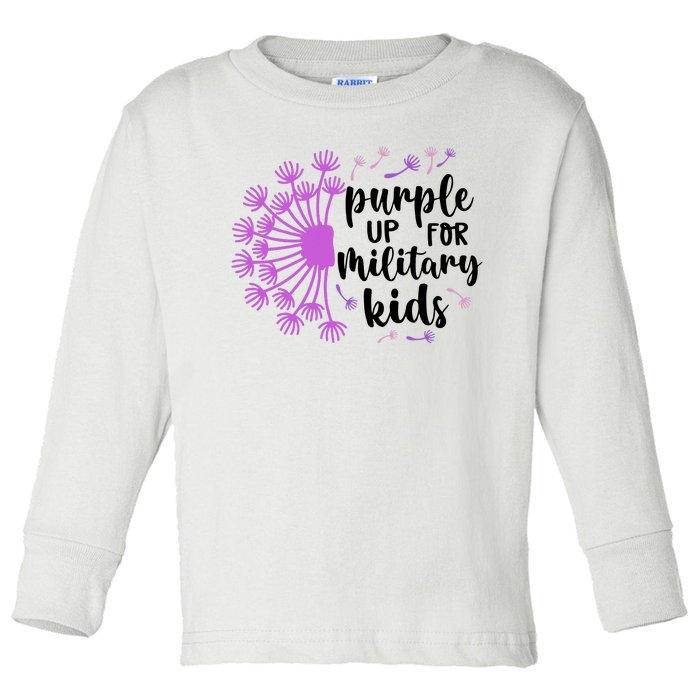 Purple Up For Military Children Army Soldier Toddler Long Sleeve Shirt